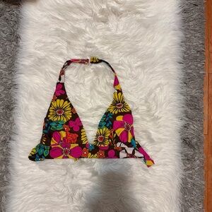 Multi-color Floral Bikini Top